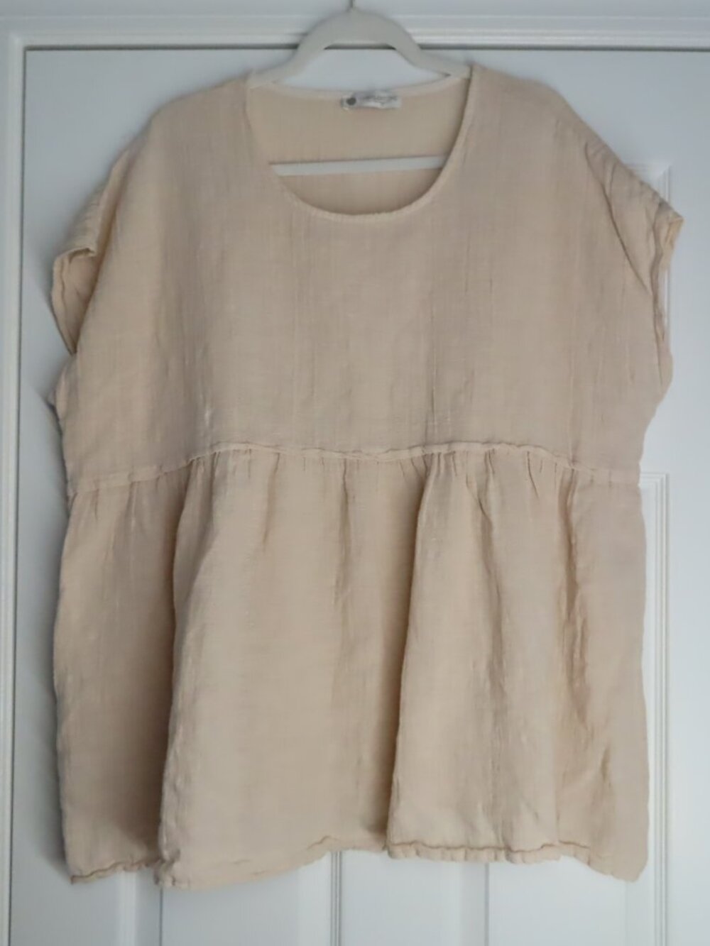 Cobblestone Living Italian Linen Cotton Oversized Top One Size Lagenlook Boho